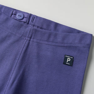 Blue Organic Cotton Kids Leggings from Polarn O. Pyret kidswear. Ethically produced kids clothing.