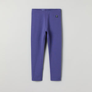 Blue Organic Cotton Kids Leggings from Polarn O. Pyret kidswear. Ethically produced kids clothing.