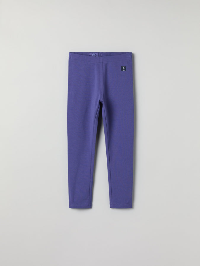 Blue Organic Cotton Kids Leggings from Polarn O. Pyret kidswear. Ethically produced kids clothing.