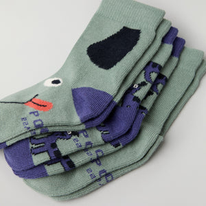 Three Pack Kids Socks from Polarn O. Pyret kidswear. Nordic kids clothes made from sustainable sources.