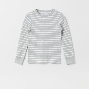 PO.P Stripe Kids Top Grey Unisex 2-12y