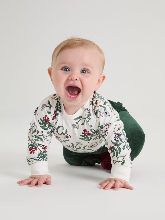 Floral Print Wraparound Babygrow