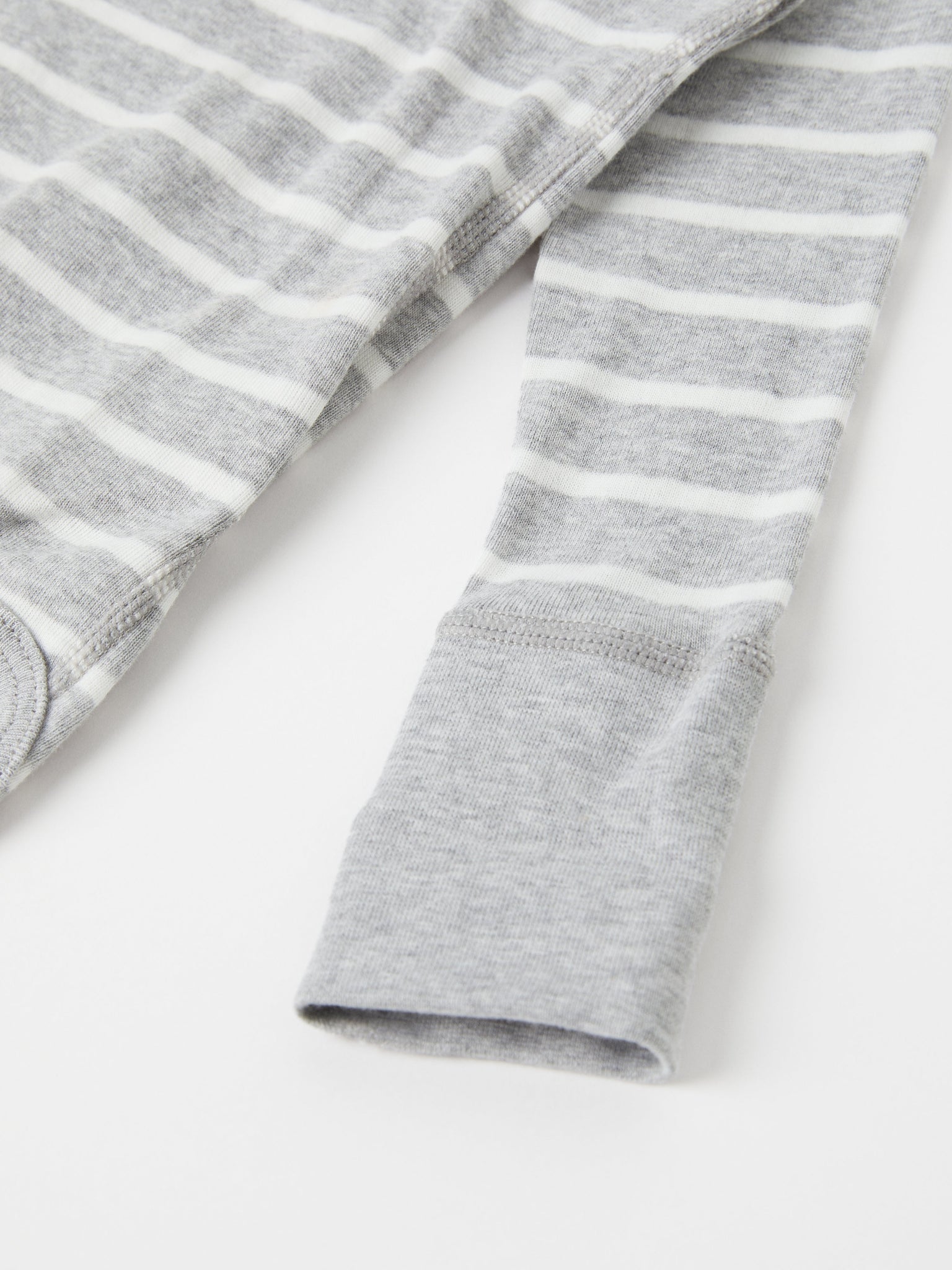 Newborn Unisex Grey Striped Babygrow