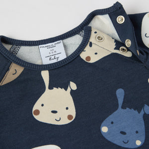 Bunny Print Baby Sweatshirt from the Polarn O. Pyret baby collection. Nordic kids clothes made from sustainable sources.