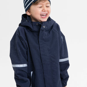 Navy Waterproof Kids School Coat