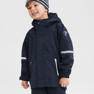 Navy Waterproof Kids School Coat