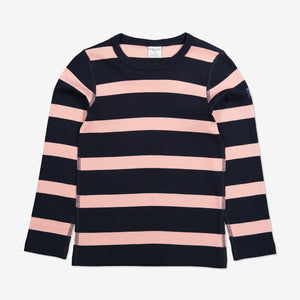 Block Stripe Kids Top-Girl-1-12y-Pink