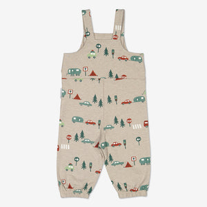 Unisex White Camping Print Baby Romper 0-1y