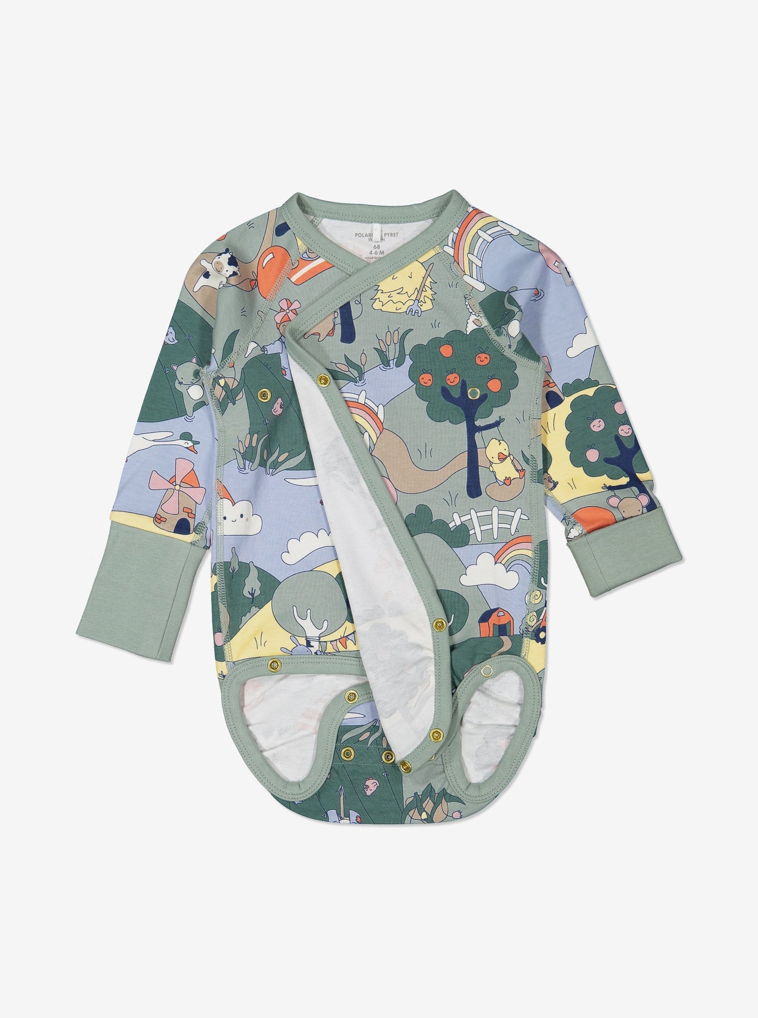 Unisex Green Organic Cotton Newborn Baby Bodysuit