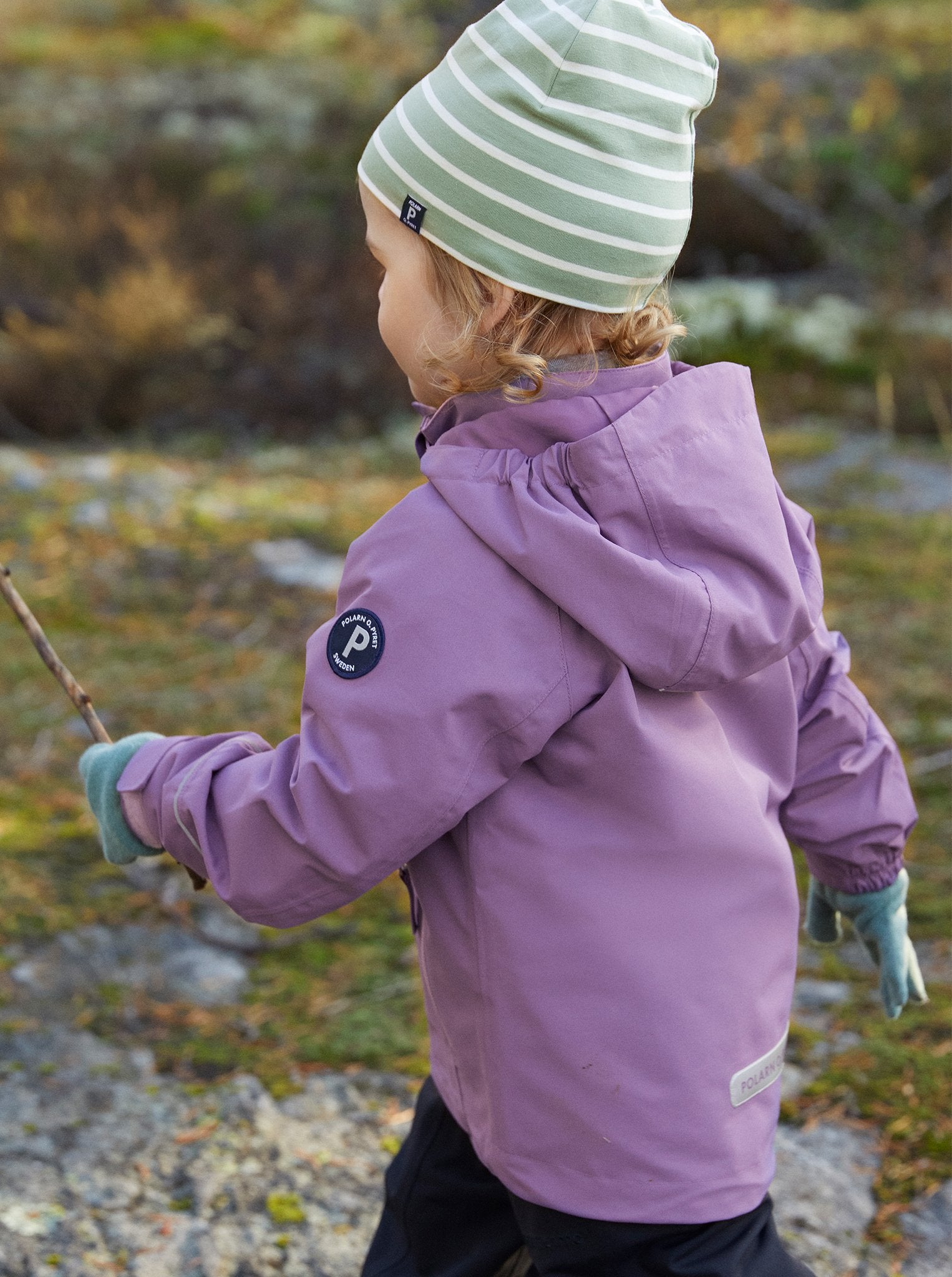 Purple Kids Waterproof Jacket from Polarn O. Pyret Kidswear.  Waterproof Kids Jacket