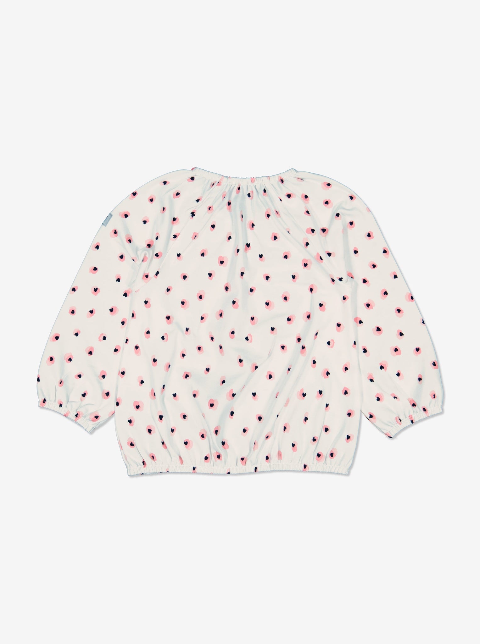  White Heart Print Newborn Baby Top from Polarn O. Pyret Kidswear. Made using environmentally friendly materials.