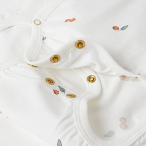 Organic Cotton White Wraparound Babygrow from the Polarn O. Pyret baby collection. Clothes made using sustainably sourced materials.