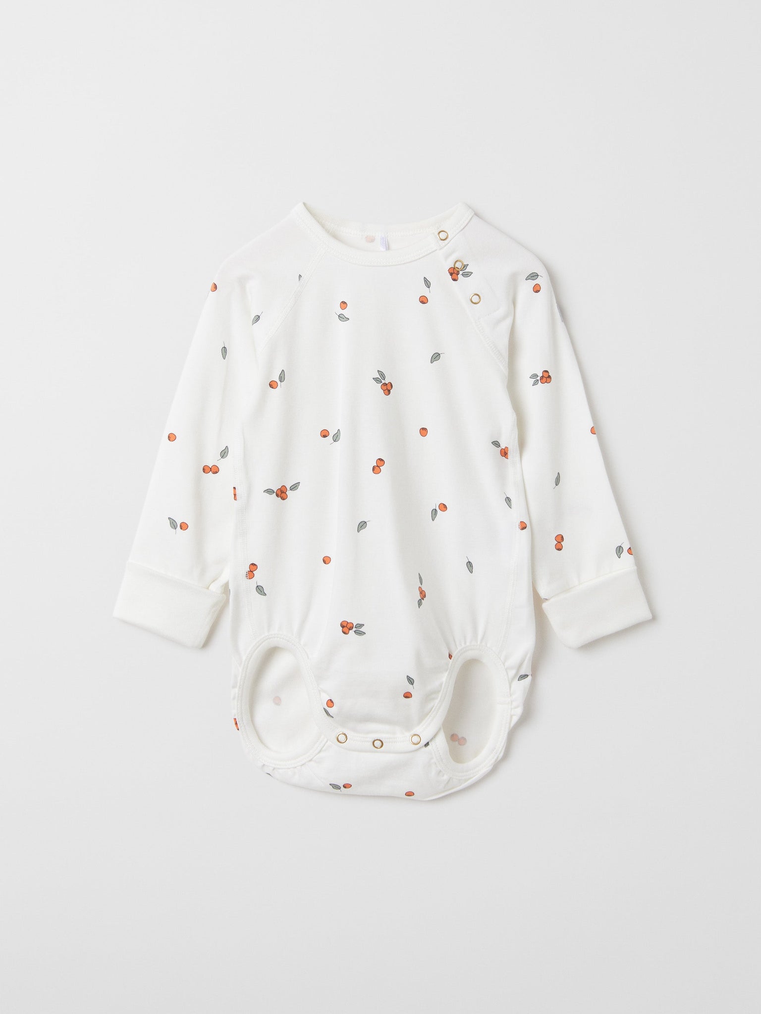 Organic Cotton White Babygrow from the Polarn O. Pyret baby collection. The best ethical baby clothes