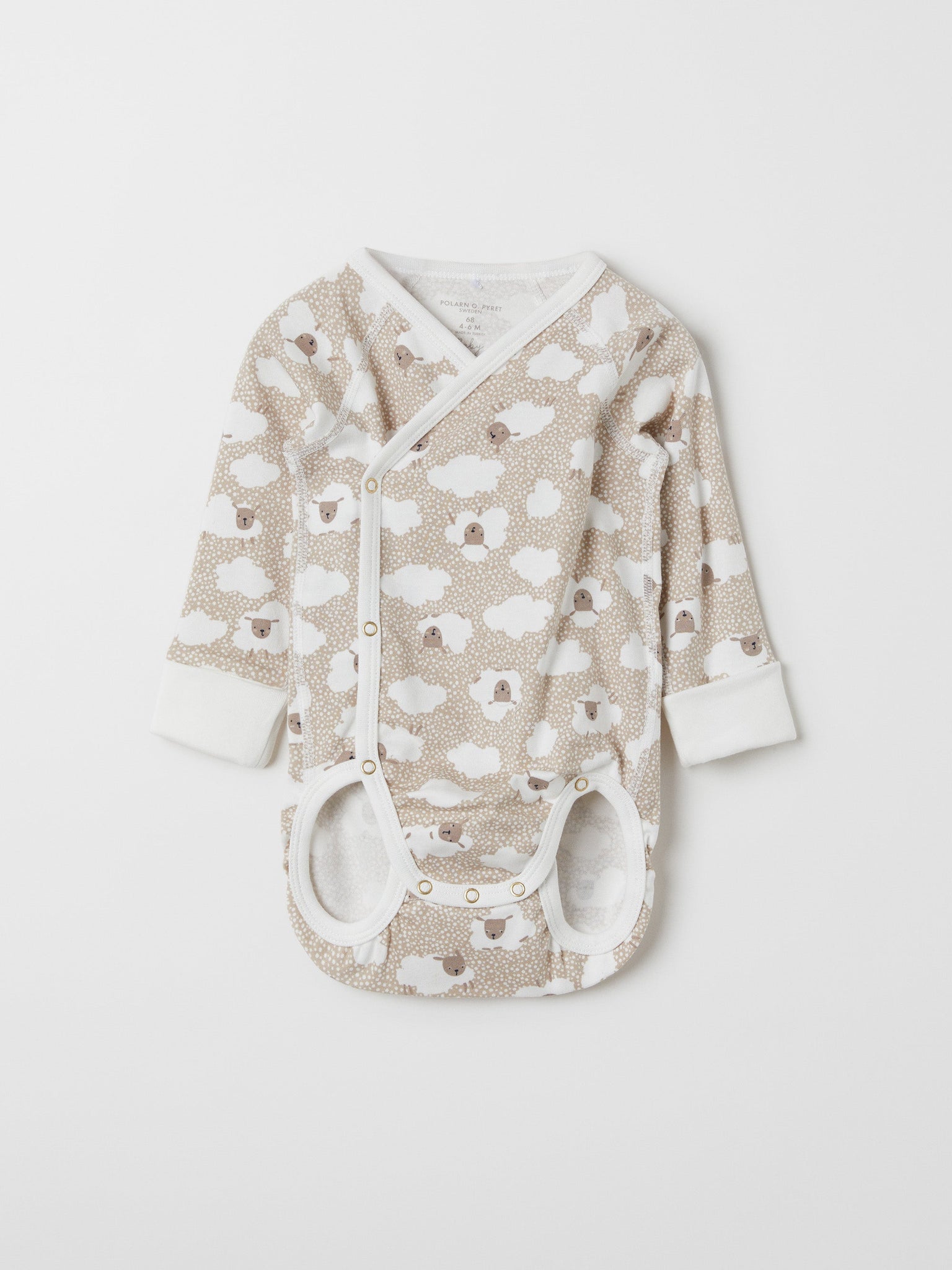 Bunny Print Organic Cotton Babygrow from the Polarn O. Pyret baby collection. Ethically produced baby clothing.